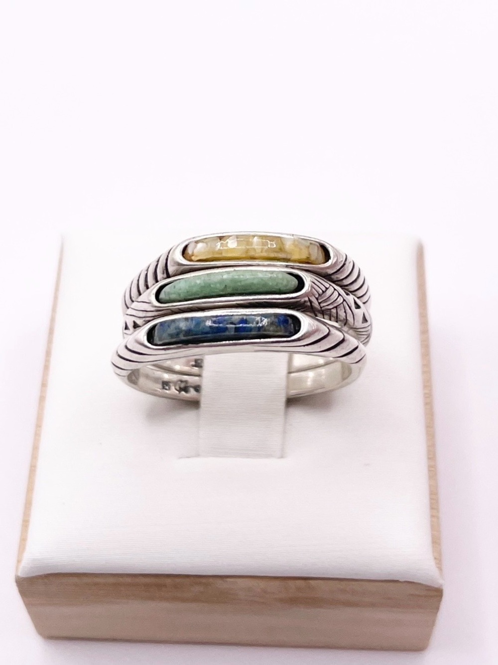 Size 8.5 vintage carolyn pollack 925 Sterling Silver Stackable Rings - Picture 9 of 10